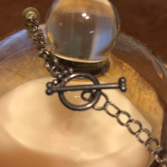 Green & Silver Stone Necklace & Earring Set Light Green Agate Like Beads - Picture 3 of 9